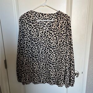 Amazon Black and Tan Animal Print Blouse